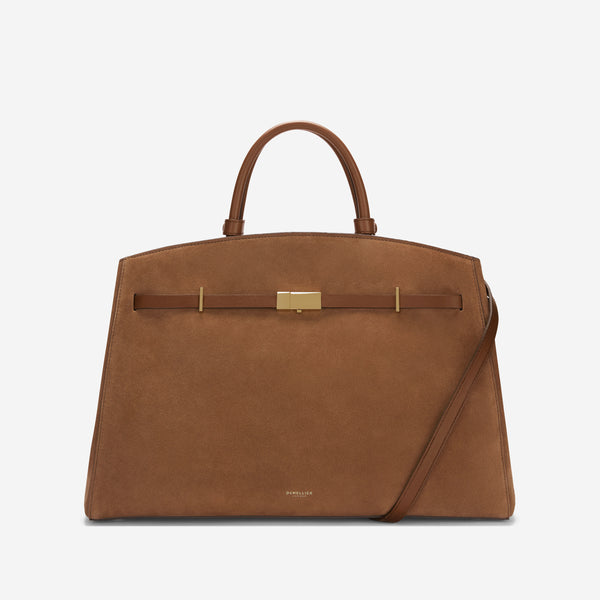 demellier The Hudson | Deep Tan Suede & Tan Smooth | DeMellier