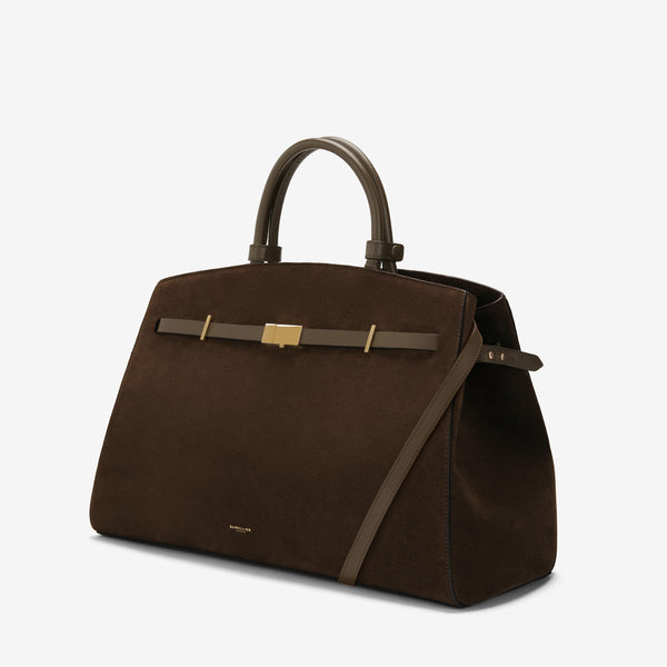 Demellier The Hudson | Mocha Suede & Mocha Smooth | DeMellier
