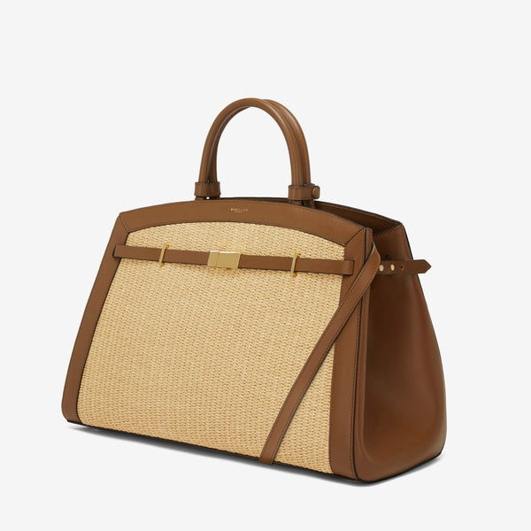 Demellier The Hudson | Warm Raffia & Tan Smooth | DeMellier
