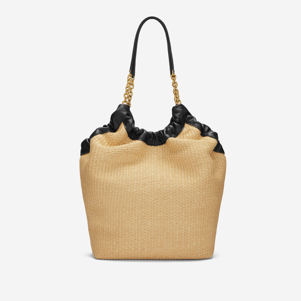 Demellier The Miami | Warm Raffia Black Smooth | DeMellier
