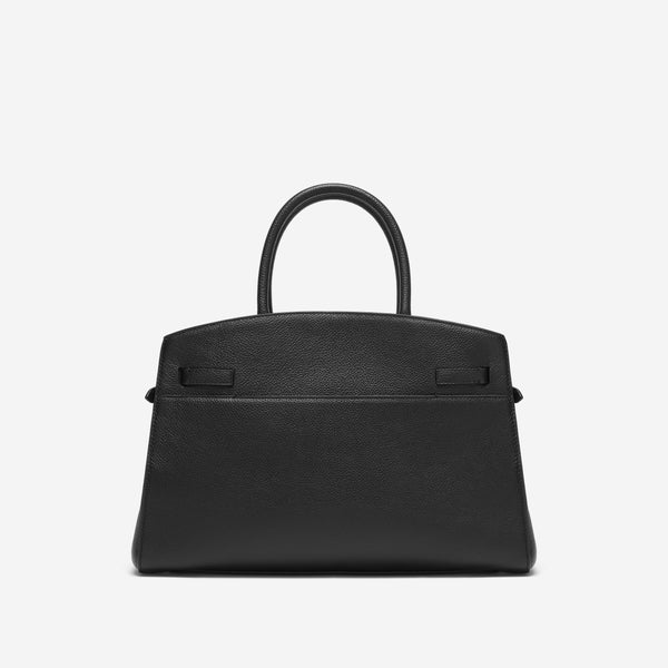 Demellier The Midi Hudson | Black Small Grain | DeMellier