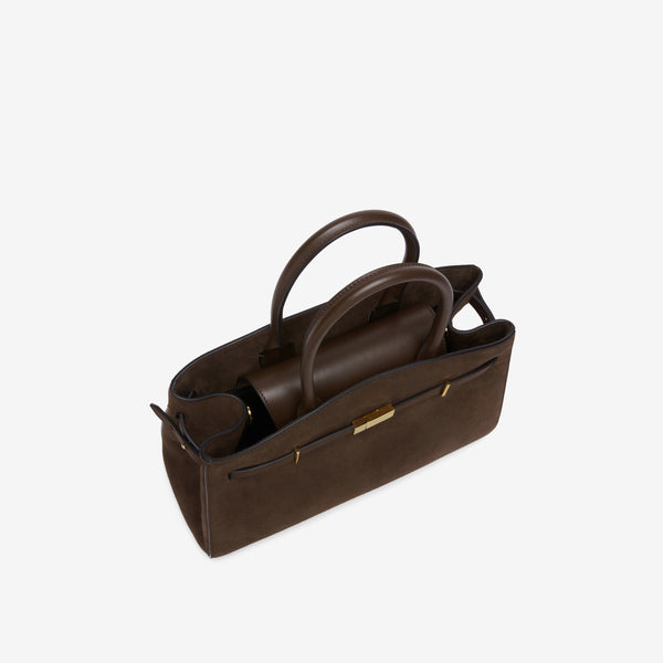 Demellier The Midi Hudson | Mocha Suede & Mocha Smooth | DeMellier