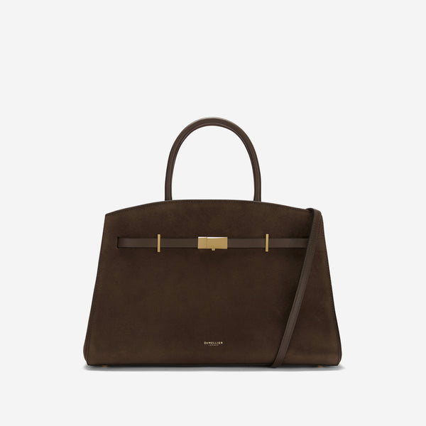 demellier The Midi Hudson | Mocha Suede & Mocha Smooth | DeMellier