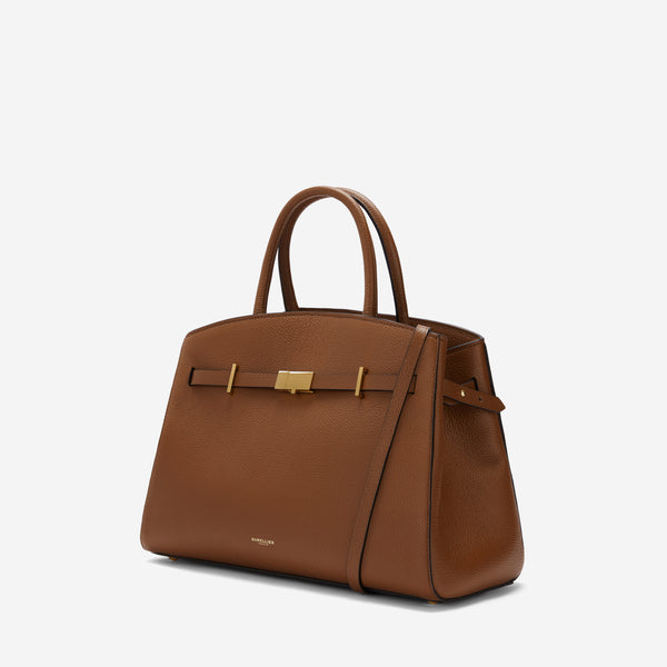 Demellier The Midi Hudson | Tan Small Grain | DeMellier