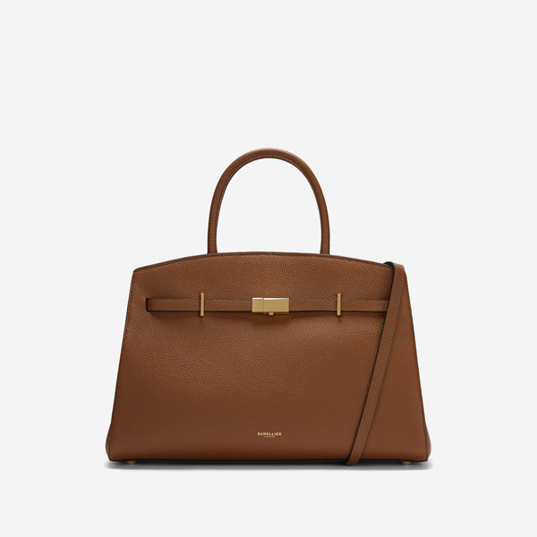 demellier The Midi Hudson | Tan Small Grain | DeMellier