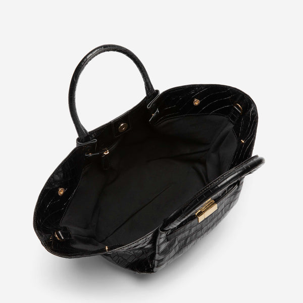 Demellier The Midi New York | Black Croc Effect | DeMellier