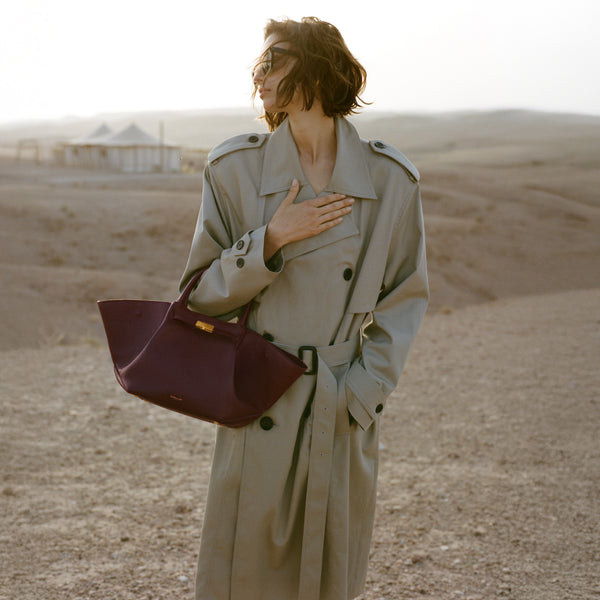 Demellier The Midi New York | Burgundy Small Grain | DeMellier