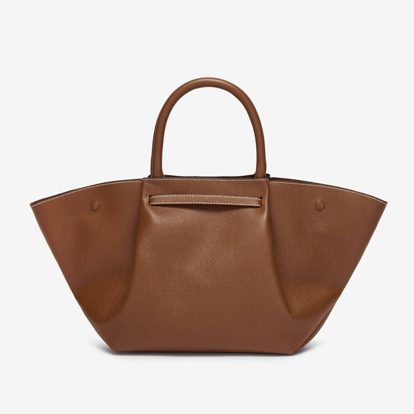 Demellier The Midi New York | Tan Small Grain Ecru Stitching | DeMellier
