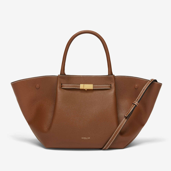 demellier The Midi New York | Tan Small Grain Ecru Stitching | DeMellier
