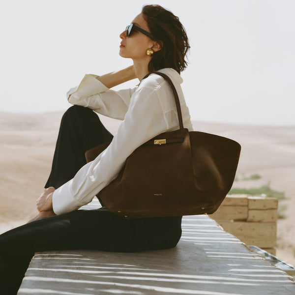 Demellier The New York | Mocha Suede & Mocha Smooth | DeMellier