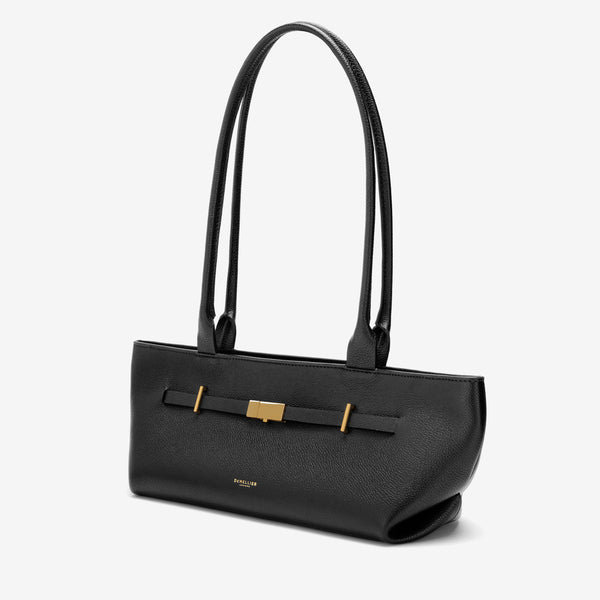 Demellier The New York Shoulder | Black Small Grain | DeMellier
