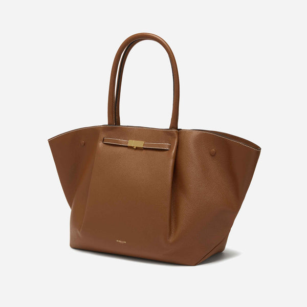 Demellier The New York | Tan Small Grain Ecru Stitching | DeMellier