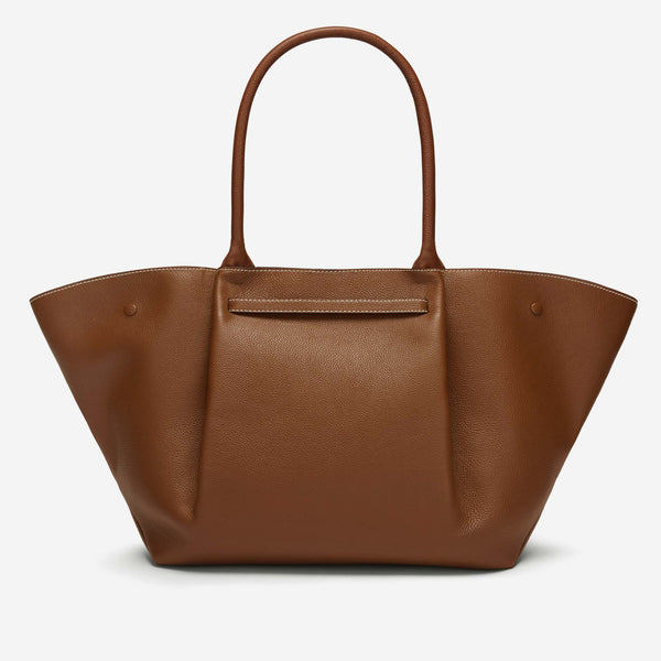 Demellier The New York | Tan Small Grain Ecru Stitching | DeMellier