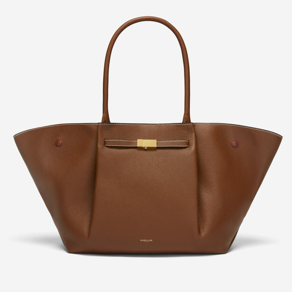 demellier The New York | Tan Small Grain Ecru Stitching | DeMellier