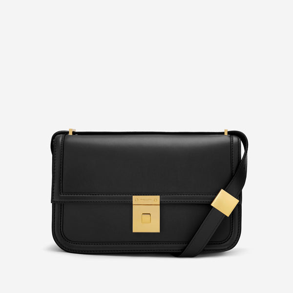 demellier The Paris Crossbody | Black Smooth | DeMellier