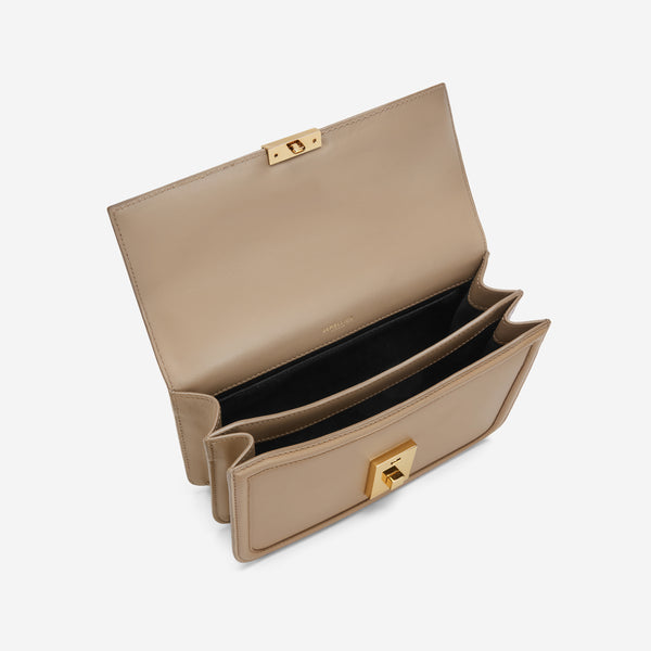 Demellier The Paris Crossbody | Dark Sand Smooth | DeMellier