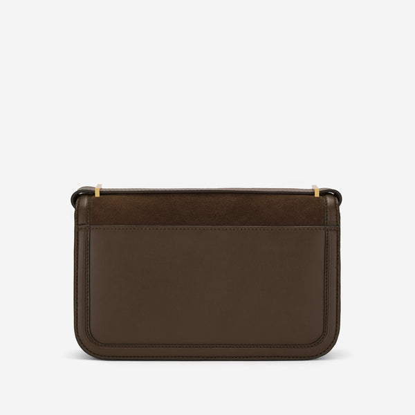 Demellier The Paris Crossbody | Mocha Suede & Mocha Smooth | DeMellier