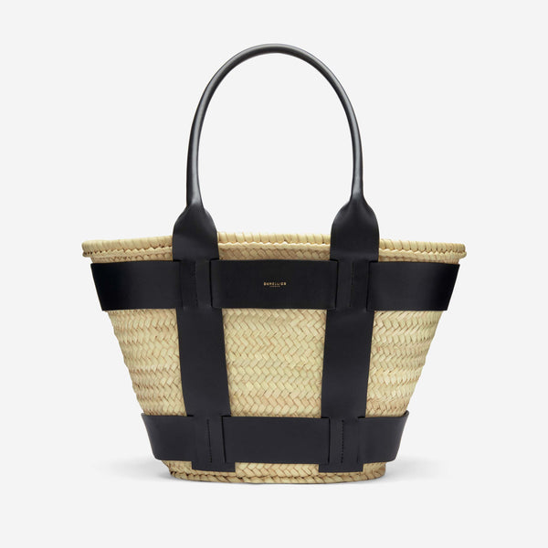 demellier The Santorini | Natural Basket Black Smooth | DeMellier