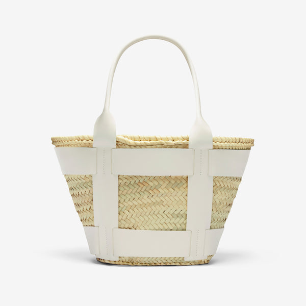 Demellier The Santorini | Natural Basket Off-White Smooth | DeMellier