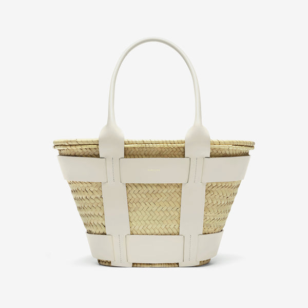 demellier The Santorini | Natural Basket Off-White Smooth | DeMellier