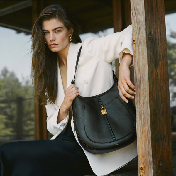 Demellier The Siena Hobo | Black Small Grain | DeMellier