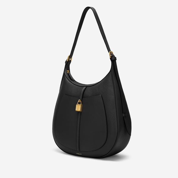 Demellier The Siena Hobo | Black Small Grain | DeMellier