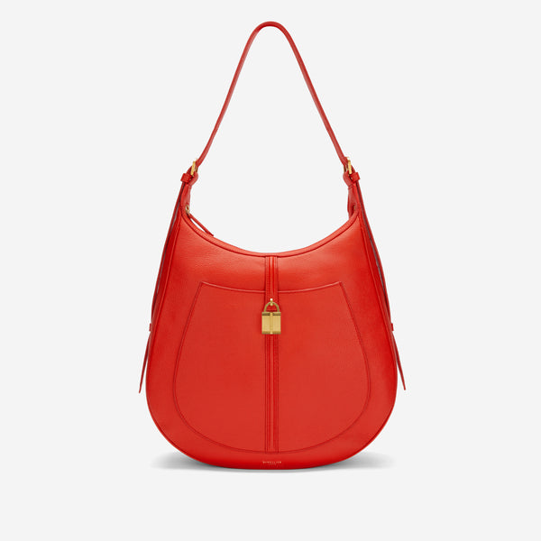 demellier The Siena Hobo | Poppy Red Small Grain | DeMellier