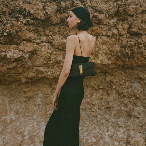 Demellier The Vancouver Clutch | Black Smooth | DeMellier