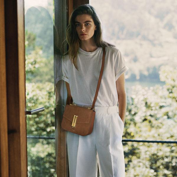 Demellier The Vancouver | Deep Tan Suede & Tan Smooth | DeMellier