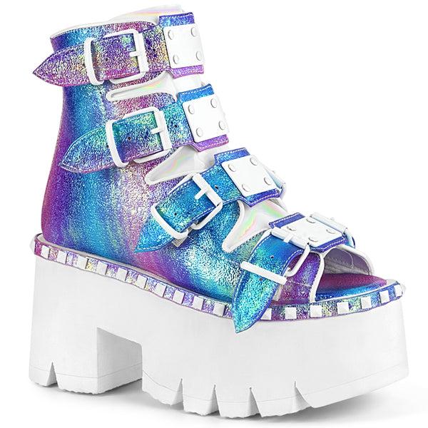 demonia Ashes-70 Purple Multi Iridescent Vegan Leather