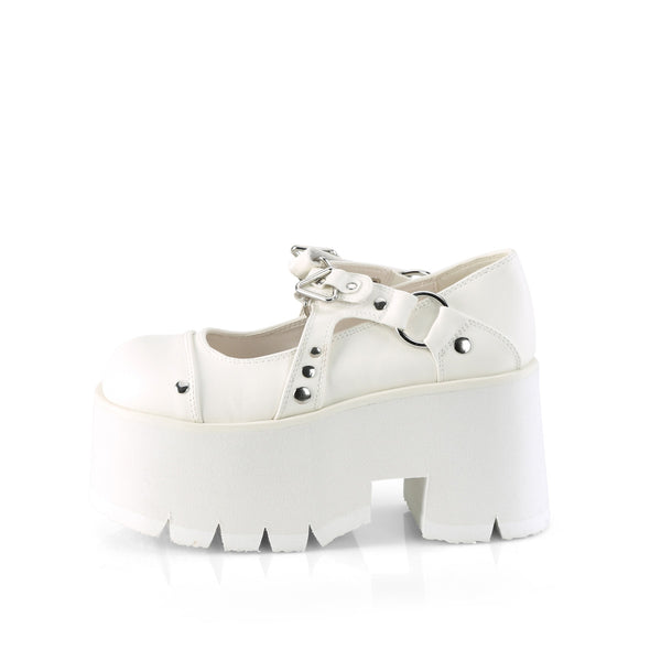 Demonia Ashes-33 White Vegan Leather