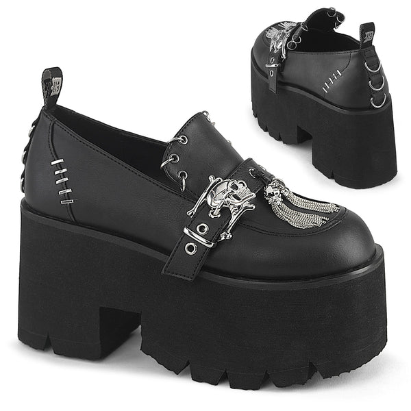 demonia Ashes-38 Black Vegan Leather
