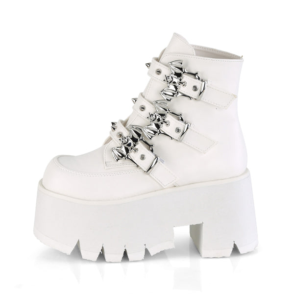 Demonia Ashes-55 White Vegan Leather