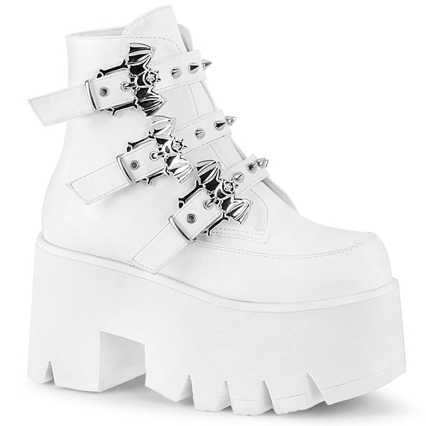 demonia Ashes-55 White Vegan Leather