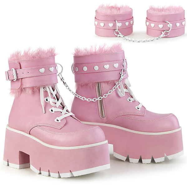 demonia Ashes-57 Baby Pink Vegan Leather