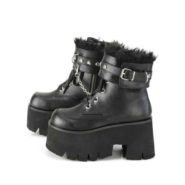 Demonia Ashes-57 Black Vegan Leather