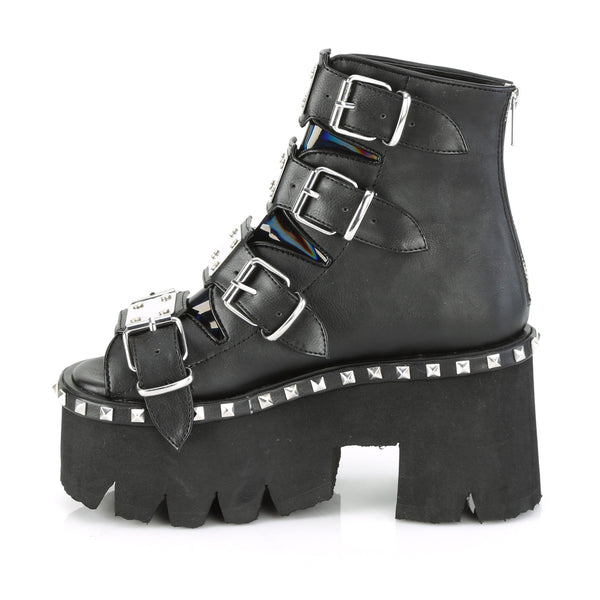 Demonia Ashes-70 Black Vegan Leather & Hologram