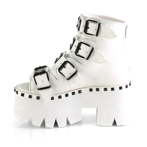 Demonia Ashes-70 White Vegan Leather