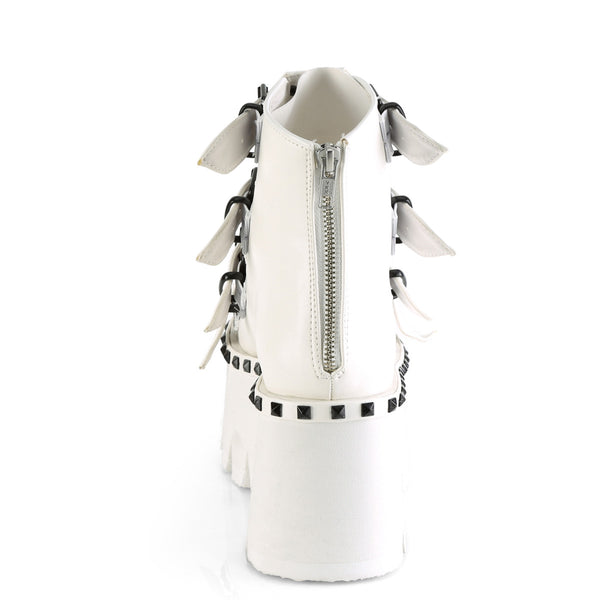 Demonia Ashes-70 White Vegan Leather
