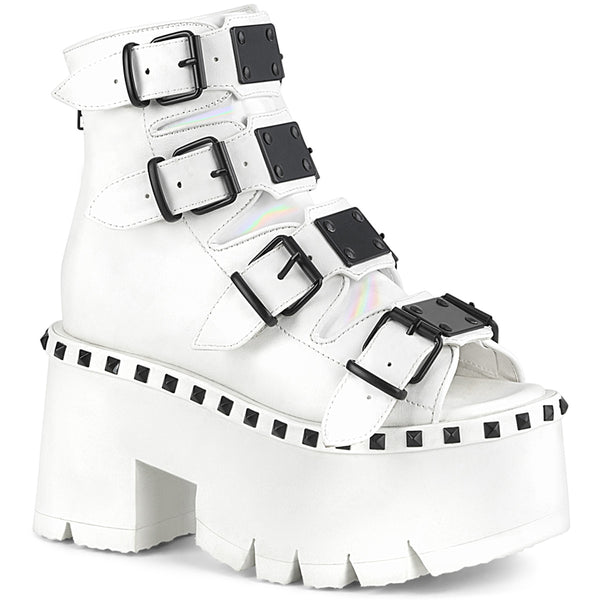 demonia Ashes-70 White Vegan Leather