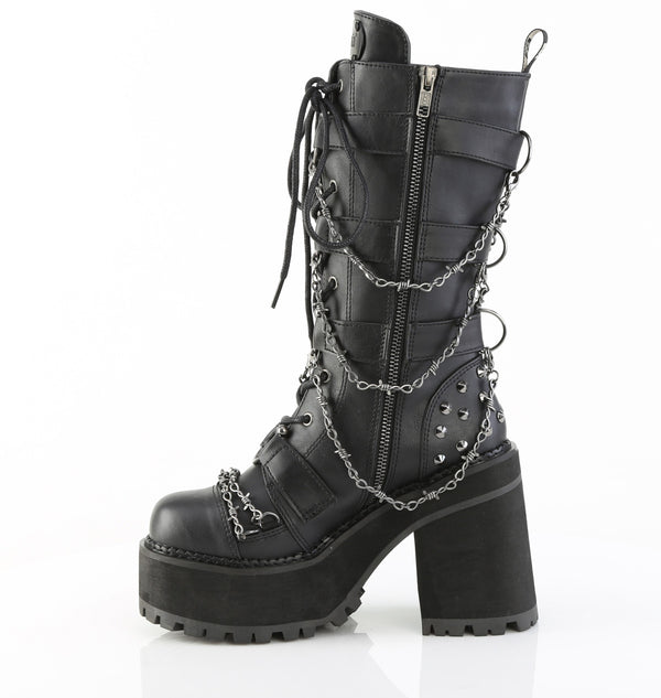 Demonia Assault-117 Black Vegan Leather