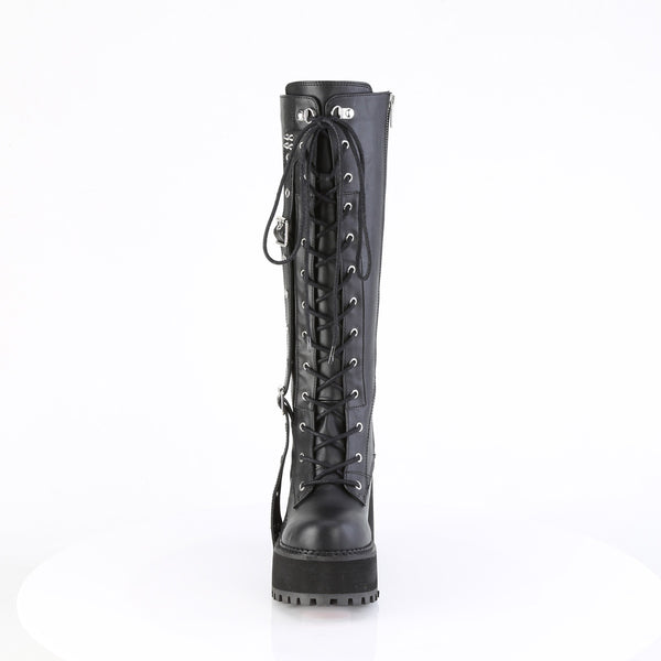 Demonia Assault-218 Black Vegan Leather