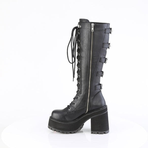 Demonia Assault-218 Black Vegan Leather