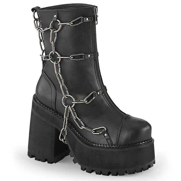 demonia Assault-66 Black Vegan Leather