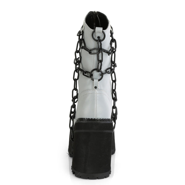 Demonia Assault-66 Gray Reflective Vegan Leather