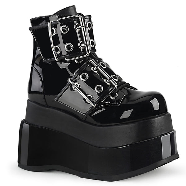 demonia Bear-104 Black Patent-Vegan Leather