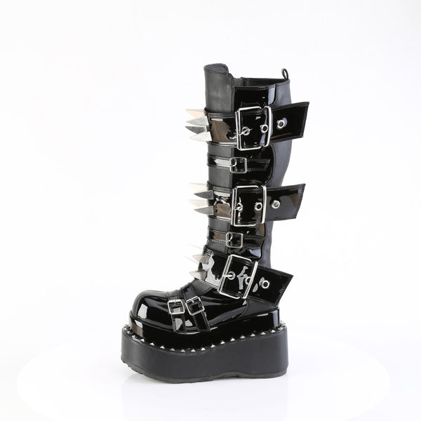 Demonia Bear-215 Black Vegan Leather-Patent