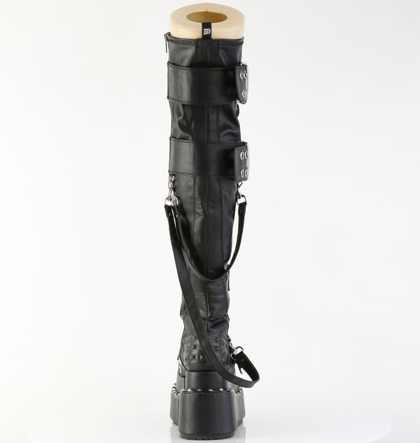 Demonia Bear-316 Black Vegan Leather