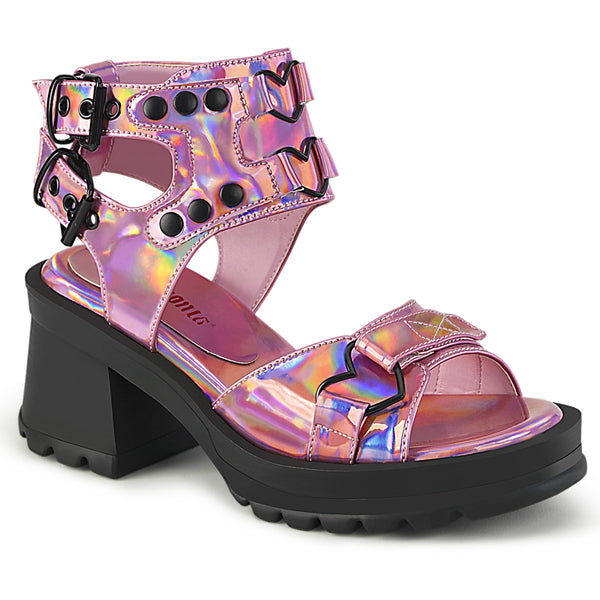 demonia Bratty-07 Pink Holo Patent
