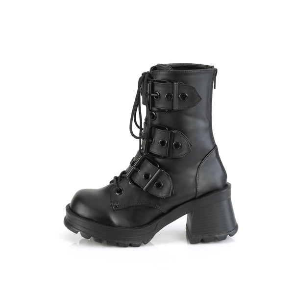 Demonia Bratty-118 Black Vegan Leather